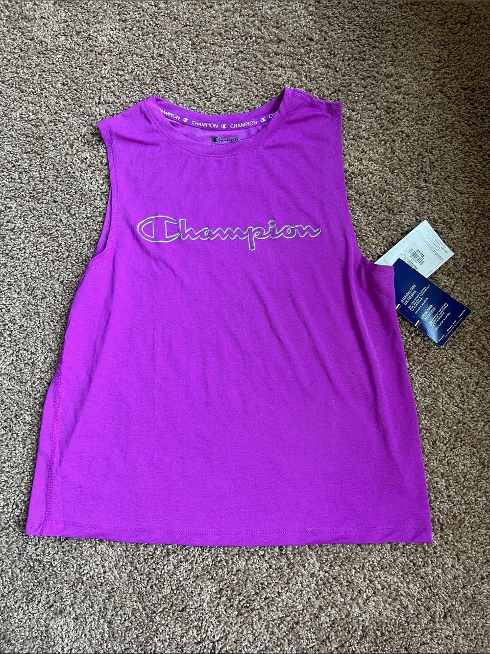 Champion Purple Sleeveless Logo Tank